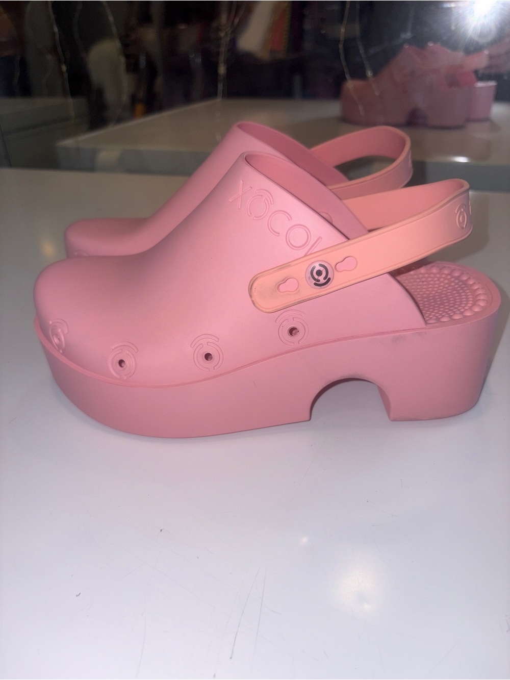 Platform Clog Sandals in Pink